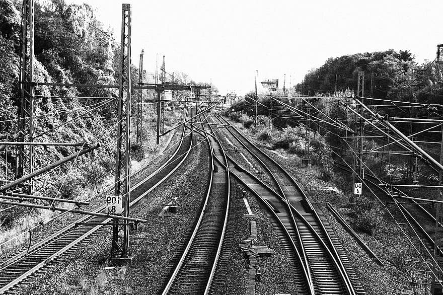 залізничні колїї, залізниці, Вупперталь, Німеччина