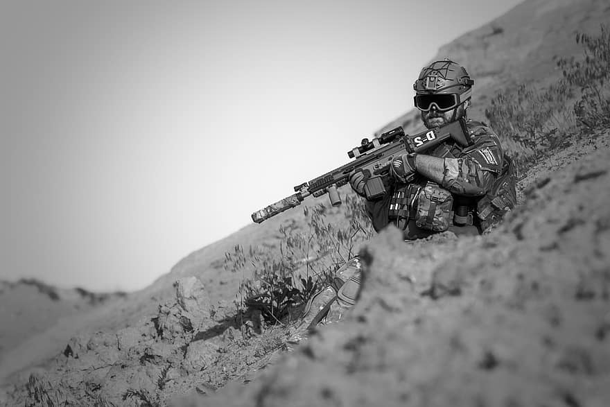 háború, sivatag, pisztolyok, gunshow, katona, akció, füst, homok, dom, aktív, kaland
