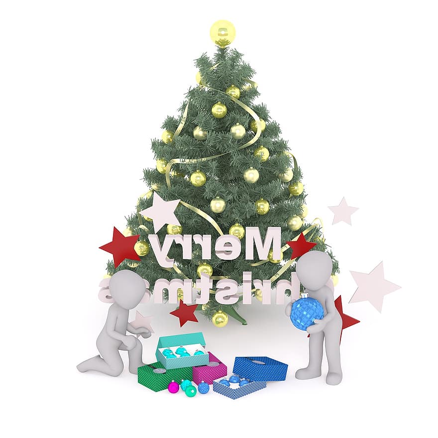 Kalėdos, dovanos, linksmų Kalėdų, Kalėdų sveikinimas, atvirukas, Kalėdų motyvas, Vienas, vienas, 3dman, 3d, 3D modelis
