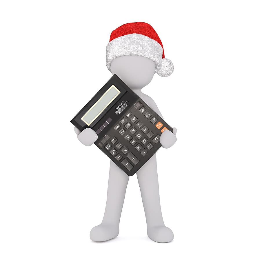 White Male, 3d Model, Isolated, 3d, Model, Full Body, White, Santa Hat, Christmas, 3d Santa Hat, Calculator