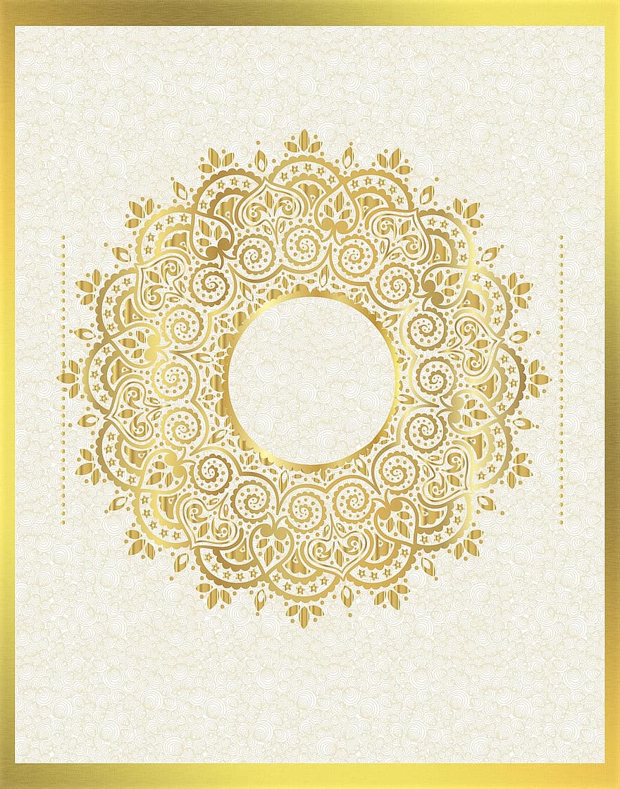 Mandala, Poster, Gold, Swirls, Background, Flourish, Artwork