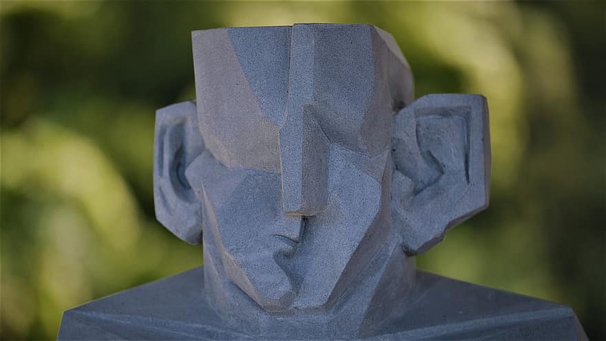 escultura, piedra, Art º, figura, cara