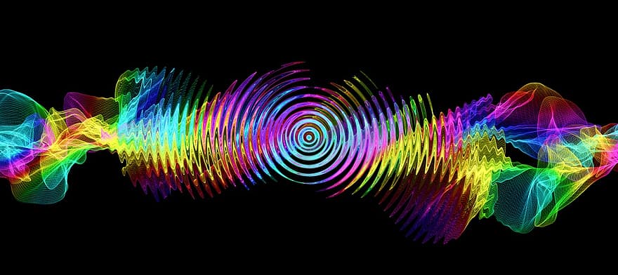 Particles, Wave, Circle, Color, Colorful, Structure, Pattern, Background, Abstract, Light Beam