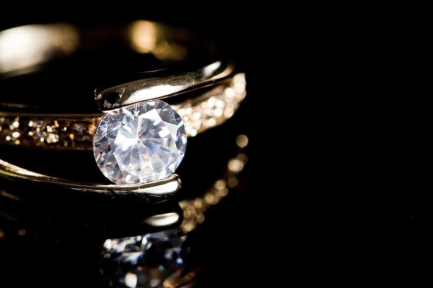 cincin, berlian, cincin kawin, pertunangan, pernikahan, emas, perhiasan, menikah, pengantin, simbol