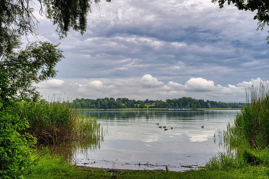 Landscape, Upper Bavaria, Chiemsee, Panorama, View, Nature, Lake, Vacations, Recovery, Waters, Clouds