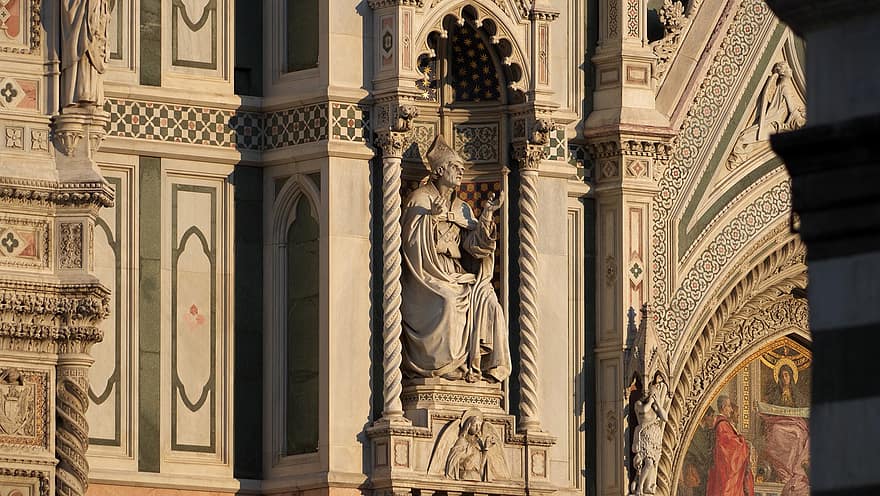 kościół, architektura, fragment, fasada fasady, święty, katolicki, Santa Maria del Fiore, chrześcijaństwo, religia, znane miejsce, kultury