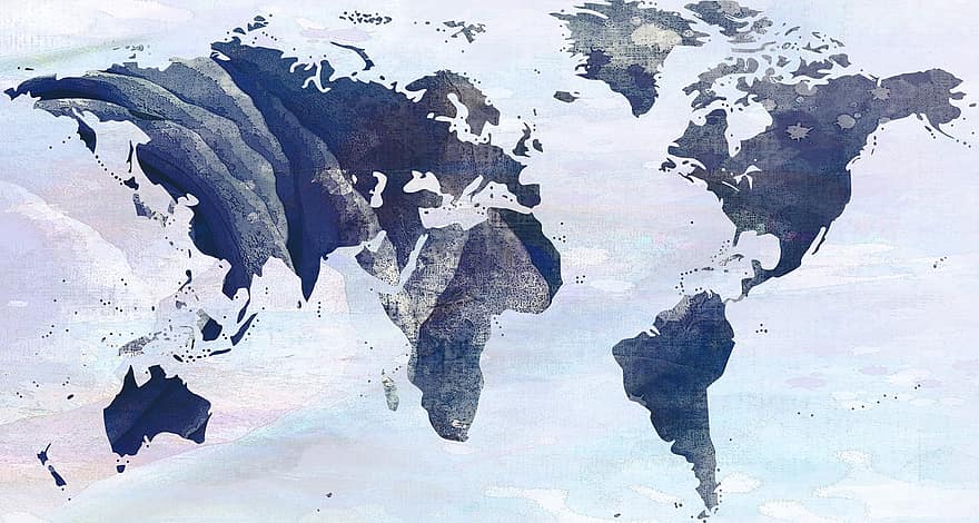 carte du monde, Terre, continents, monde, international, carte en relief, carte, Projection de Mercator, globe, la géographie