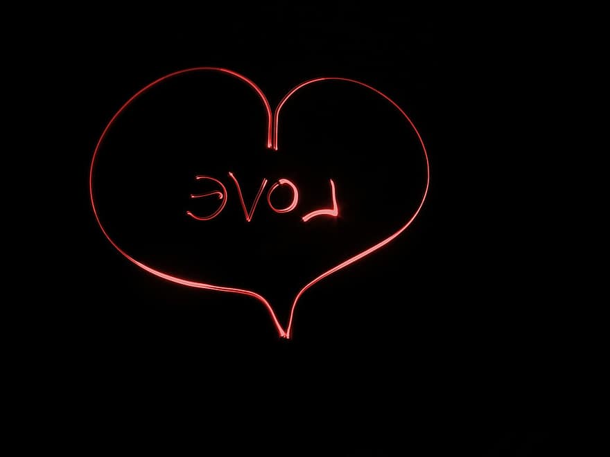 Heart, Love, Red, Light Painting