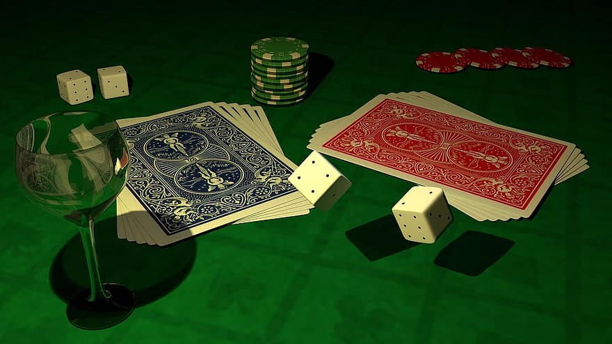 póker, kocka, szerencsejáték, kártyajáték, póker játék