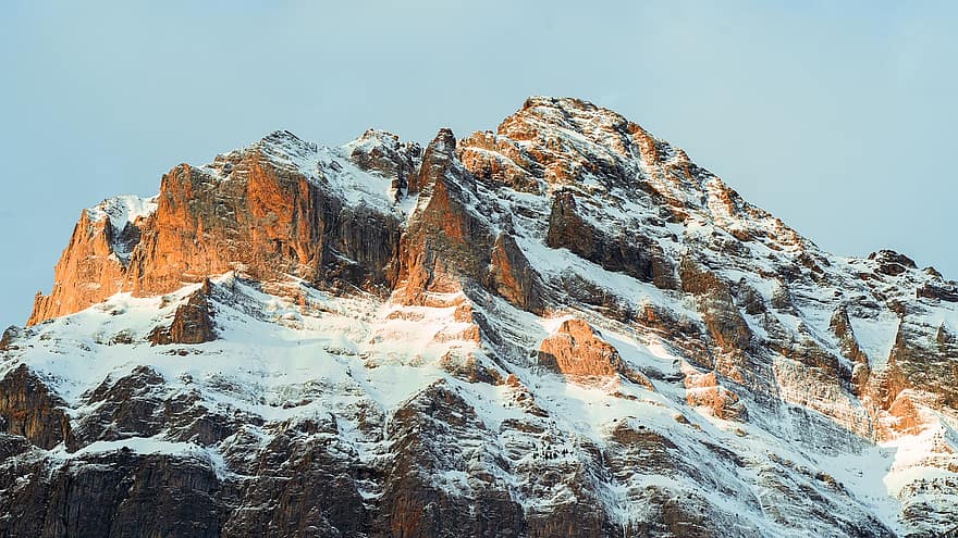 Winter, Alps, Mountain, Sunset, Nature, Agriculture, Snow, mountain peak, landscape, ice, travel