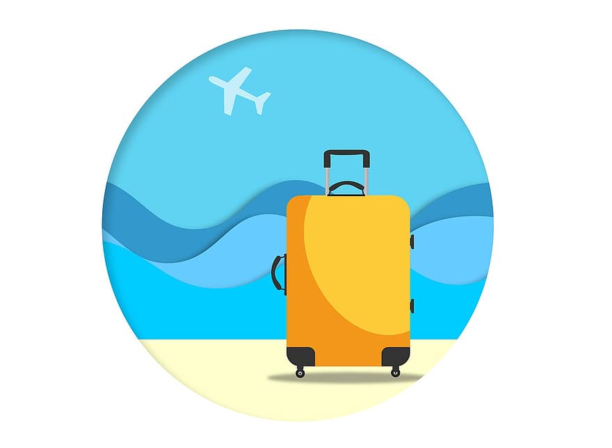 bagage, Voyage, les vacances, vol, adieu, allez-vous en, Pret à partir, sac, voyage en avion, trolly, vacances