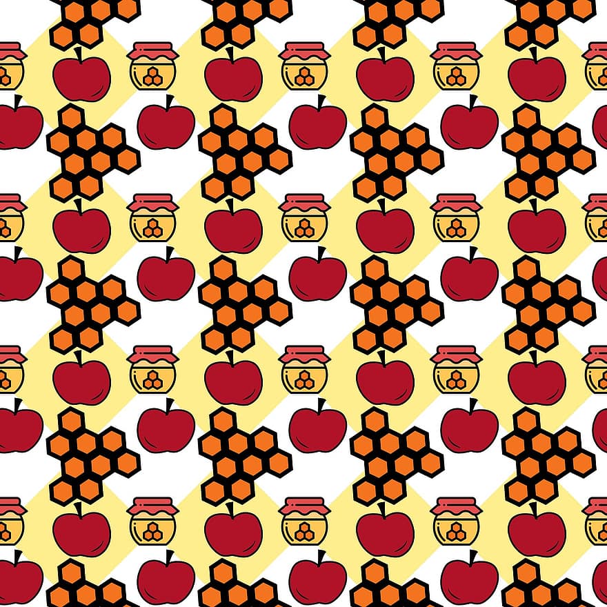 ผลไม้, รังผึ้ง, แบบแผน, ไม่มีรอยต่อ, rosh hashanah, ชาวยิวปีใหม่, แบบดั้งเดิม, ด้านวัฒนธรรม, แอปเปิ้ล, แอปเปิ้ลสีแดง, น้ำผึ้ง