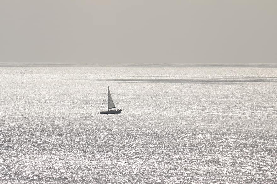 mar, vela, oceà, horitzó, navegar, vaixell, fons, veler, iot, vaixell nàutic, aigua