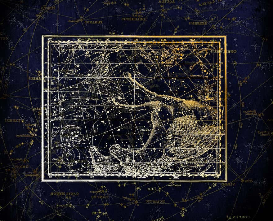 souhvězdí, Mapa souhvězdí, znamení zvěrokruhu, nebe, hvězda, hvězdné nebe, kartografie, Nebeská kartografie, Alexander Jamieson, 1822, Atlas hvězd