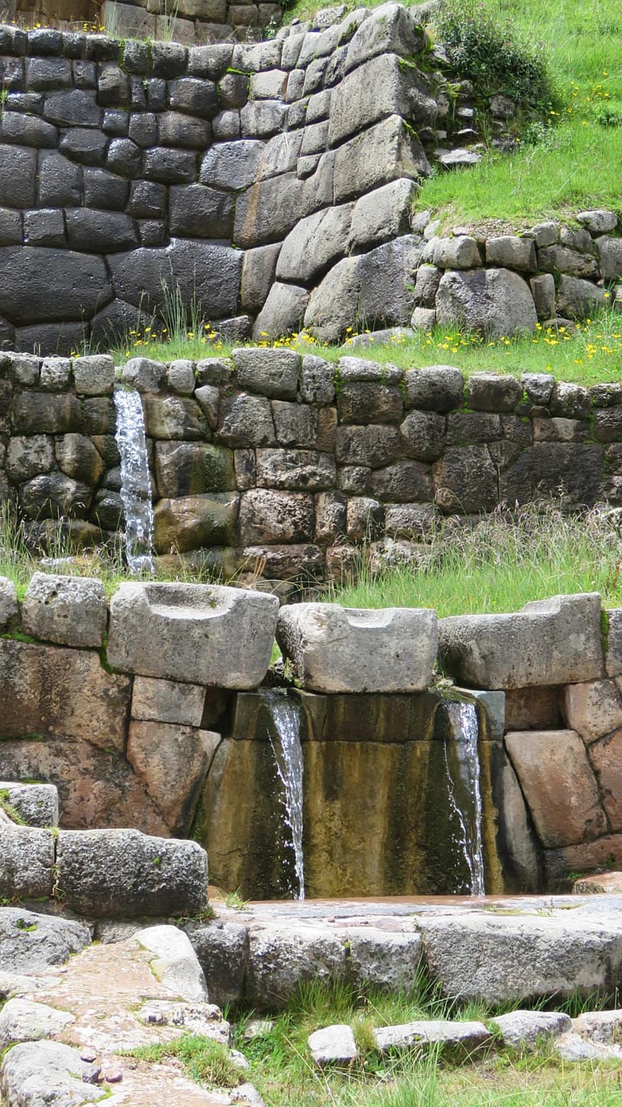 rovine, acqua, canale, irrigazione, primavera, Cusco