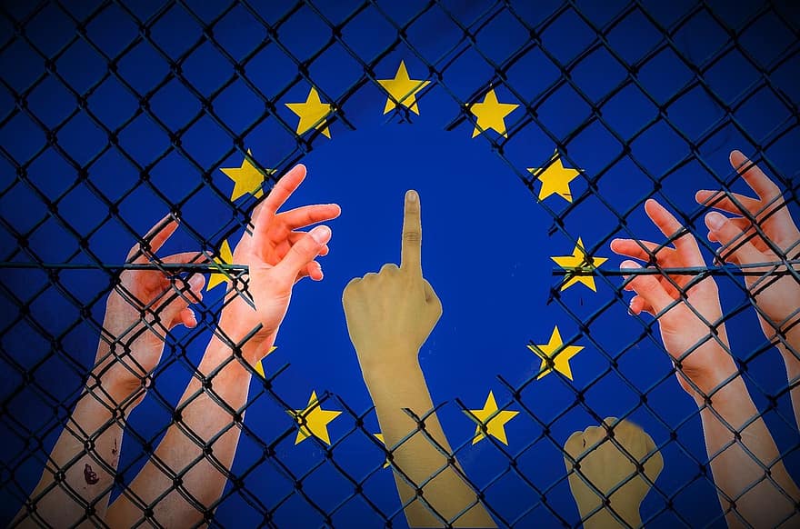 ограда, беден, ръце, Европа, бежанци, телена мрежа, човек, спасяване