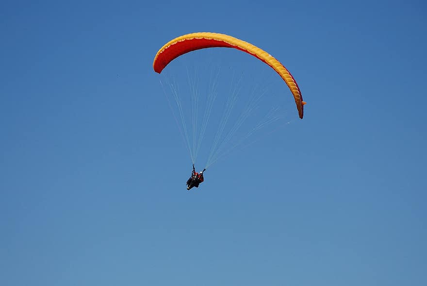 paragliding, faldskærmsudspring, sport, himmel, dom, tandem hoppe