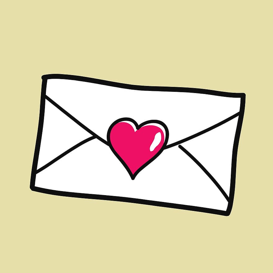 mektup, zarf, kalp, haberci, mesaj, göndermek, posta, Internet, ağ, haber, ikon