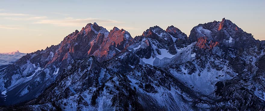 ثلج ، الجبال ، غروب الشمس ، سلسلة جبال ، جبلية ، جبال الألب ، منظر طبيعي للجبل ، جبال الثلج ، قمة ، شتاء ، البرد
