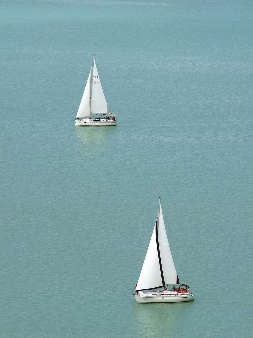 sejlads, sejl, både, sejlbåde, skib, ocean, hobby, sport, sø, vind, søen Balaton