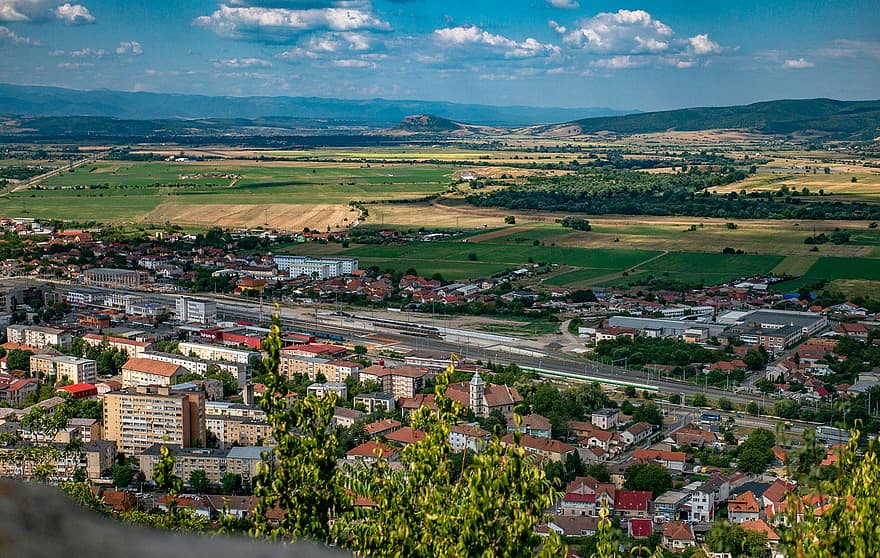 Stadt, Dorf, Rumänien, Landschaft