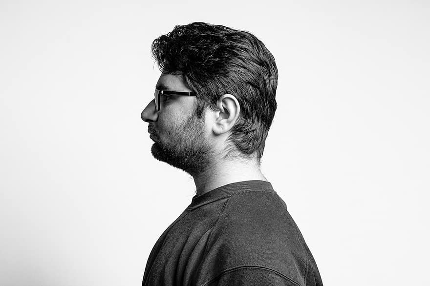 Man, Profile, Glasses, Model, Side Pose, Young, Gesture, Business, Person, Portrait, Hand
