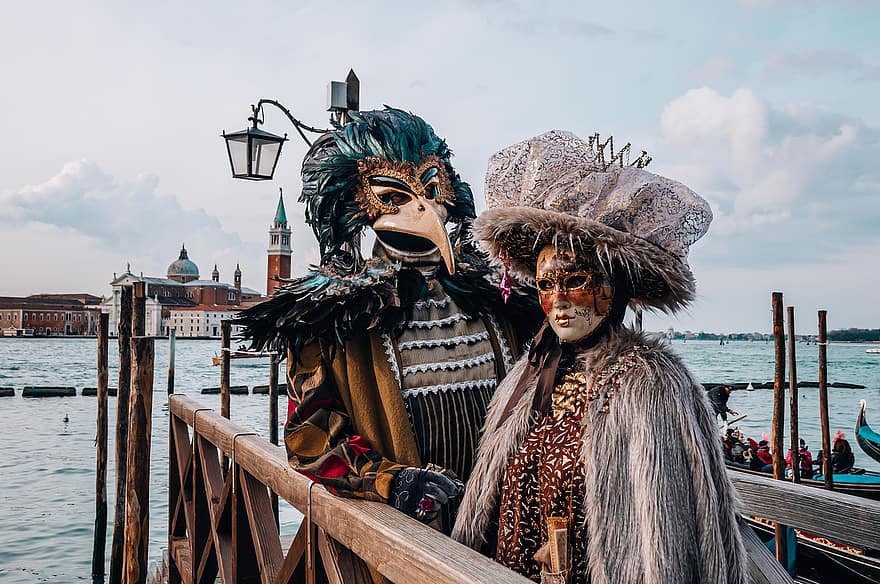 Masken, Karneval, Venedig, Kostüm, Menschen, Festival, Karneval von Venedig, historisch, Tradition, Kultur, Canal Grande