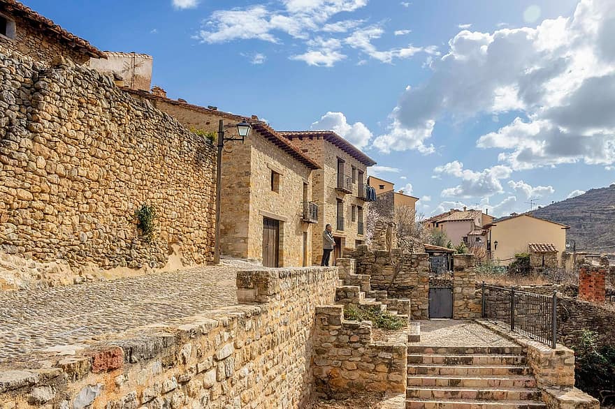 pueblo, casas, viaje, turismo, Mirambel, Aragón, arquitectura, historia, antiguo, culturas, exterior del edificio