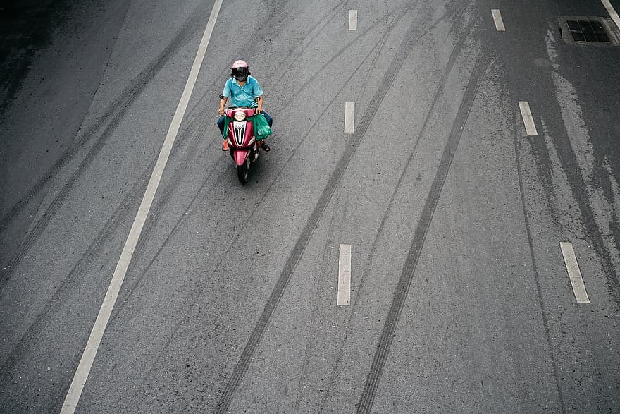 motorsykkel, kjøretøy, trafikk, vei, ri, hovedvei, bevege seg, transportere, bil, hastighet, thailand