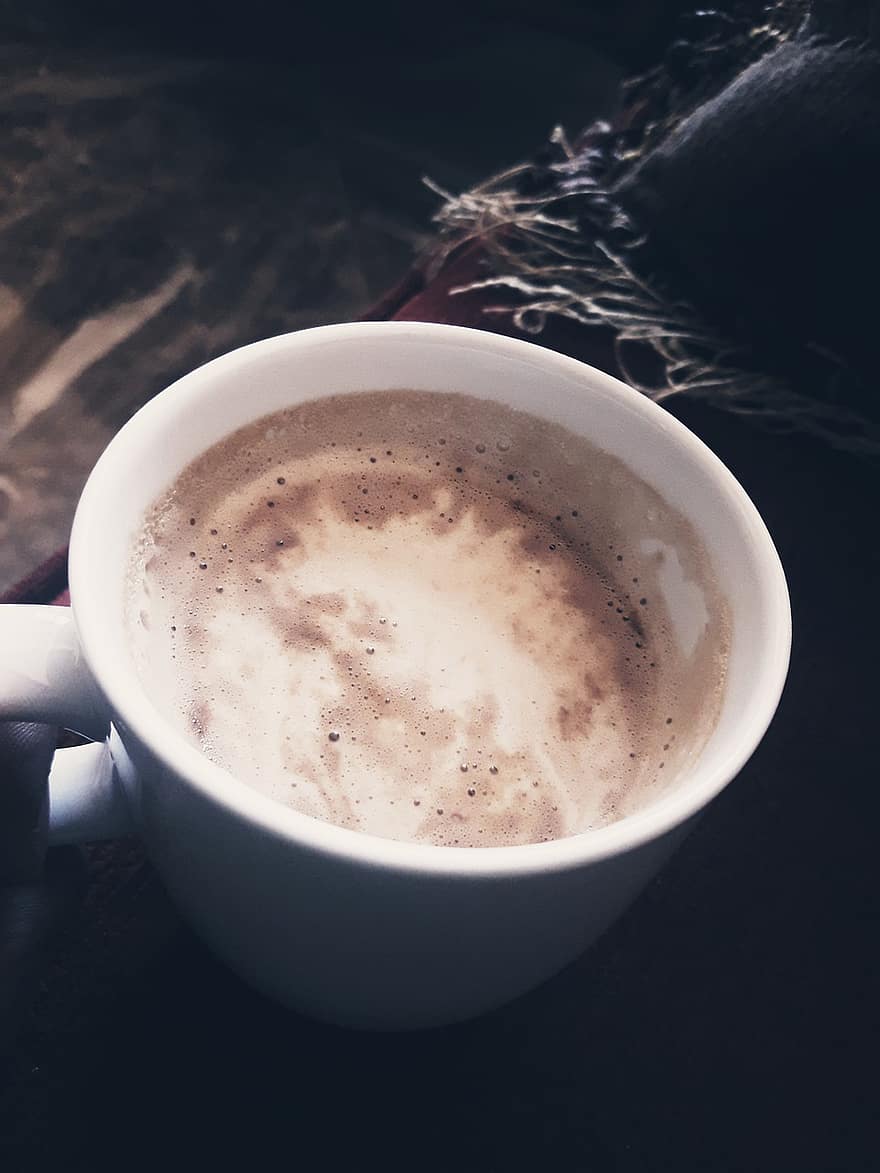 café, taza blanca, Nescafe