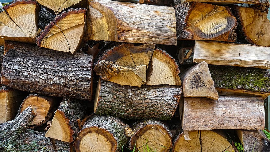 kayu, log, batang, kayu bakar, Potongan Kayu, tumpukan kayu, kehutanan, tekstur, penggundulan hutan