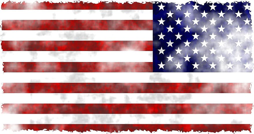 гръндж, избелял, носен, флаг, Америка, американски, САЩ