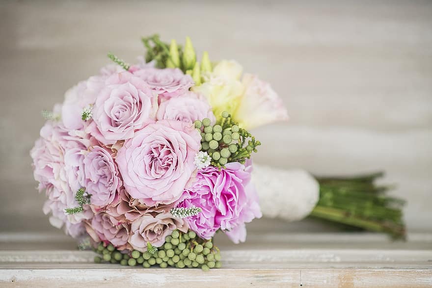 Bouquet, Roses, Pink, Flowers, Rose, Wedding, Flora, Kolkol, Fynbos