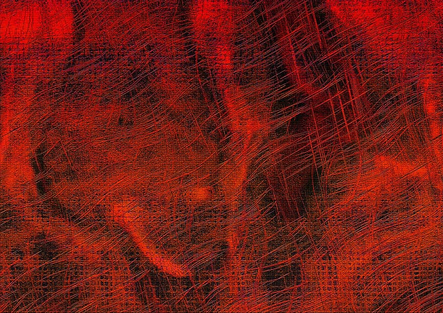 Fibers, Fabric, Pattern, Stripes, Scratches, Abstract, Artwork, Image, Modern Art, Red, Canvas