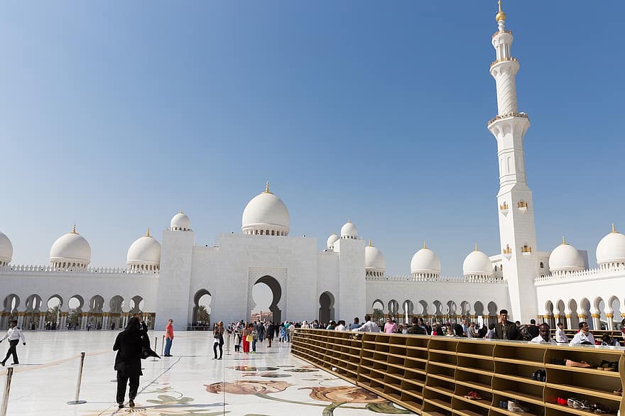 купол, архитектура, джамия, небе, Абу, религия, джамия в Абу Даби, Аллах, арабски, сграда, култура