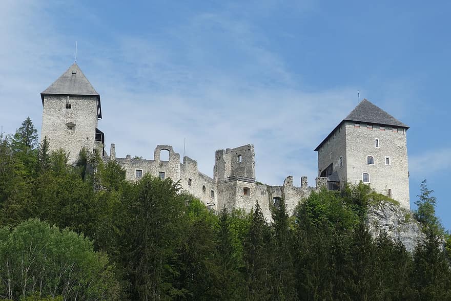 Burgruine Gallenstein, pilis, griuvėsiai, styrija, Austrijoje, bokštai, viduramžių, istorinis, architektūra
