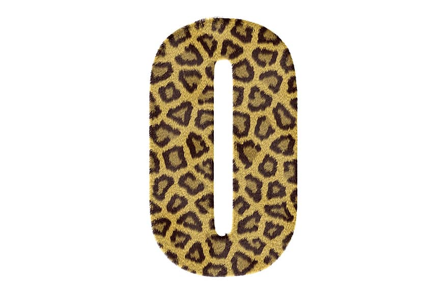 nula, číslo, vzor, textura, leopard
