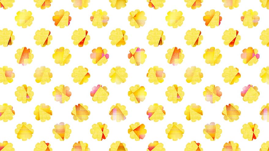 Flowers, Pattern, Background, Seamless, Yellow, White, Abstract, Bright, Decorative