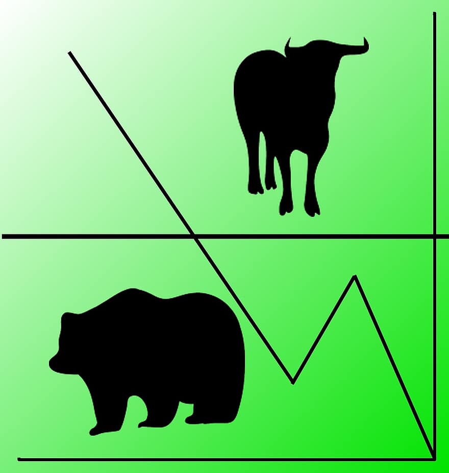 ведмідь, бик, Фондова біржа, акцій, цінні папери, спекуляція, фінанси, капітал, ринок капіталу, економіка, світова економіка