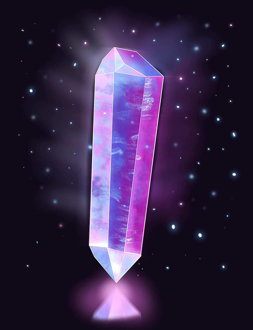 結晶、ダイヤモンド、輝く、光沢のある、宝石、紫の、反射
