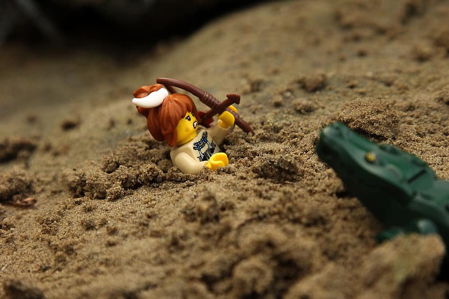 रेत, Legos के, शिकार करना, खतरा, मगरमच्छ, खिलौने, गर्मी, प्लास्टिक, छुट्टियों, खेल रहे हैं, आनंद