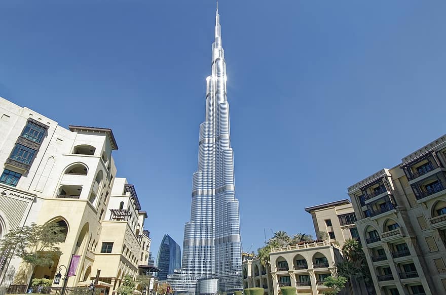 u a e, dubai, város, Burj Khalifa, építészet, épület, felhőkarcoló, torony, modern, ablak