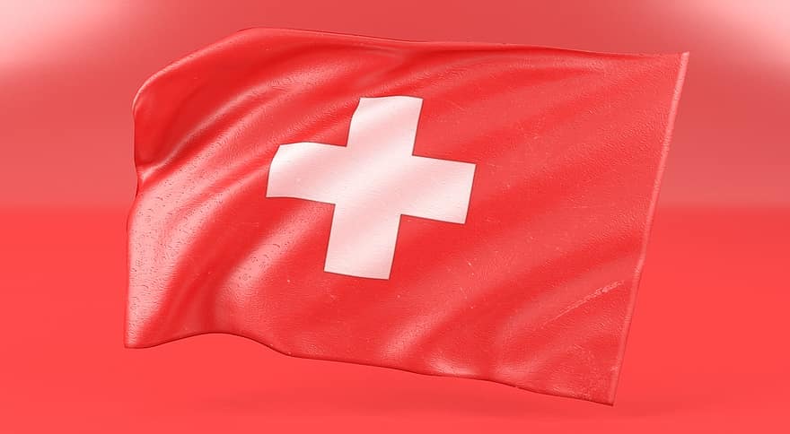 Swiss, Flag, Switzerland, Red, Color, White, Light, Country, National, Celebrate, August