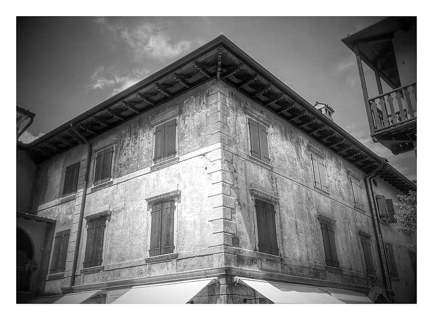 Старый дом, архитектура, жилой дом, старый, строительство, экстерьер дома, архитектурный, фасад, итальянский, Lake Garda