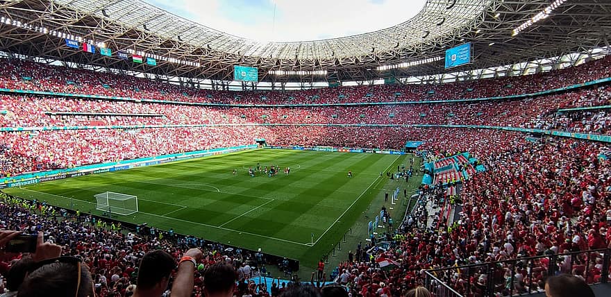 стадион, футбол, Будапешт, уефа, спортивный, Венгрия, Европейские футбольные ассоциации, поле, толпа людей, аудитория, матч