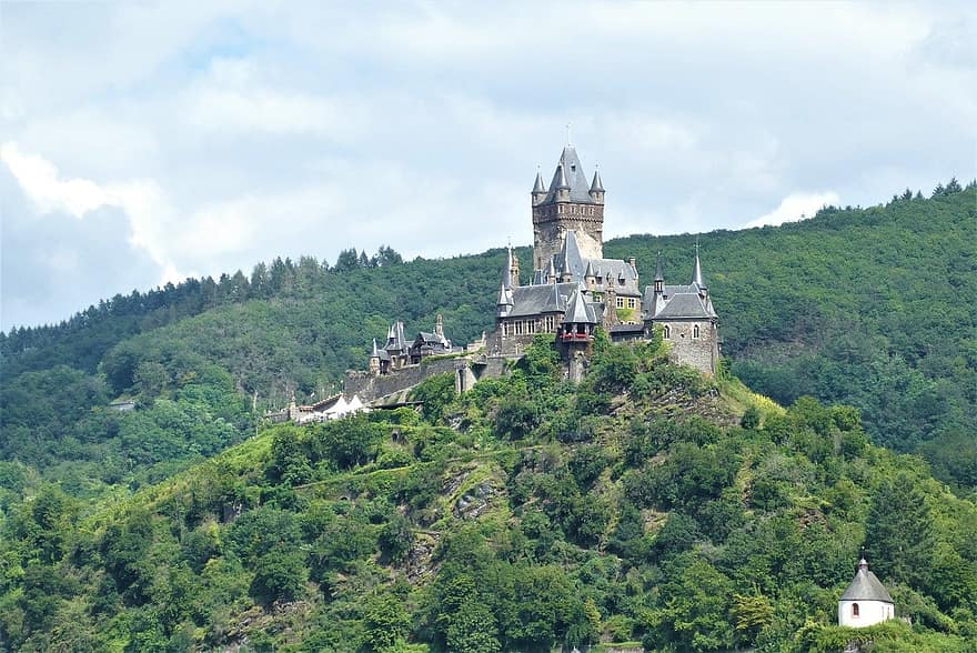 pilis, cochem, Moselle, Vokietija, istorija, architektūra, gynyba, užrakinti, kraštovaizdį, statybos darbai, krikščionybė
