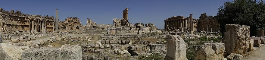 バアルベック、の遺跡、建築、ローマ人、博物館、レバノン、アンティーク