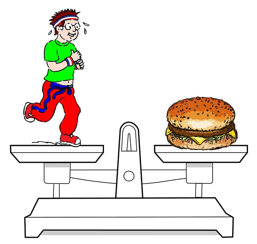 वजन घटना, स्केल, आहार, संतुलन, व्यायाम, मधुमेह, स्वास्थ्य, जंक फूड, प्रलोभन, मोटापा, मोटा