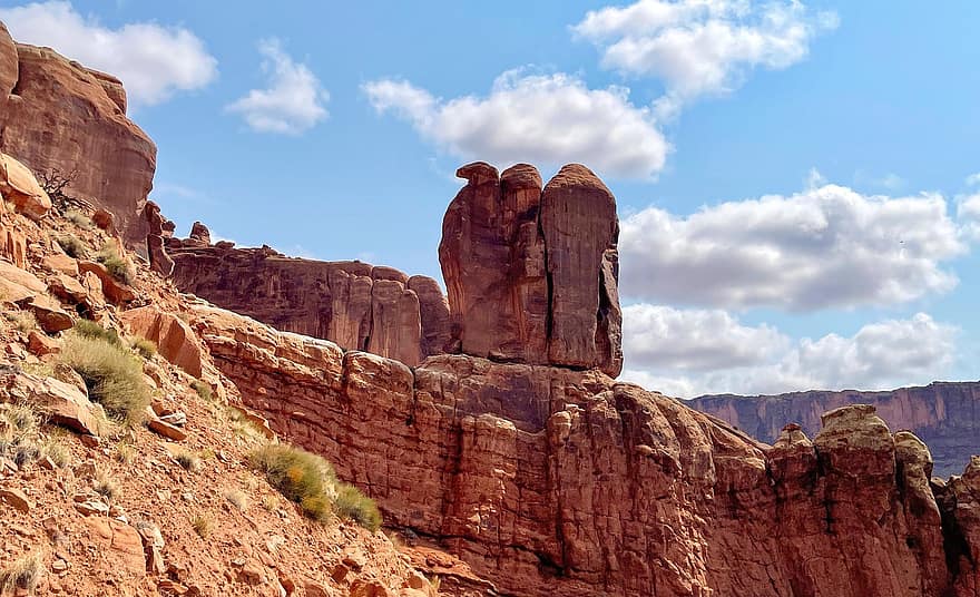 parque nacional de arcos, Utah, moab, Roca roja, naturaleza, geología, erosión, arenisca, excursionismo, occidental, Oeste