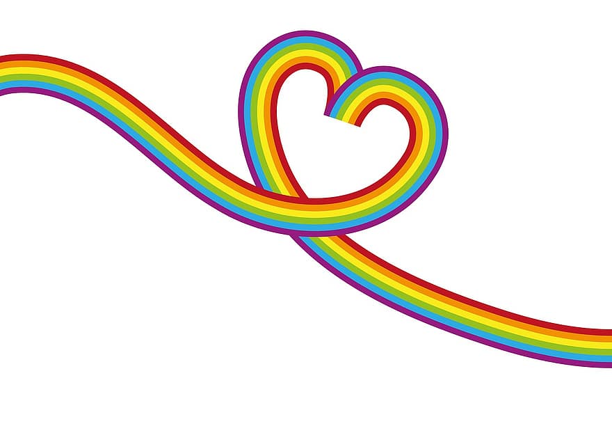 corazón, arco iris, vistoso, romance, pasión, enamorado, Art º, LGBT, decoración, romántico, decorativo